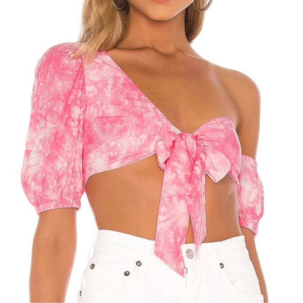 Majorelle Alyssa Pink Tie Dye Crop Top Womens Size Medium